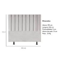 Cabeceira Estofada Cama Box King 195 Cm Taís Linho cinza Claro