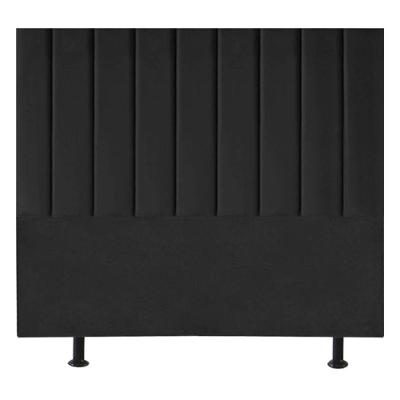 Cabeceira Estofada Cama Box King 195 Cm Paolla Suede preto