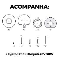Roteador Wi-fi 6 Access Point 3.0 Gbps + Injetor Poe+ | U6+ Ubiquiti Com Fonte 48v 30w - 2