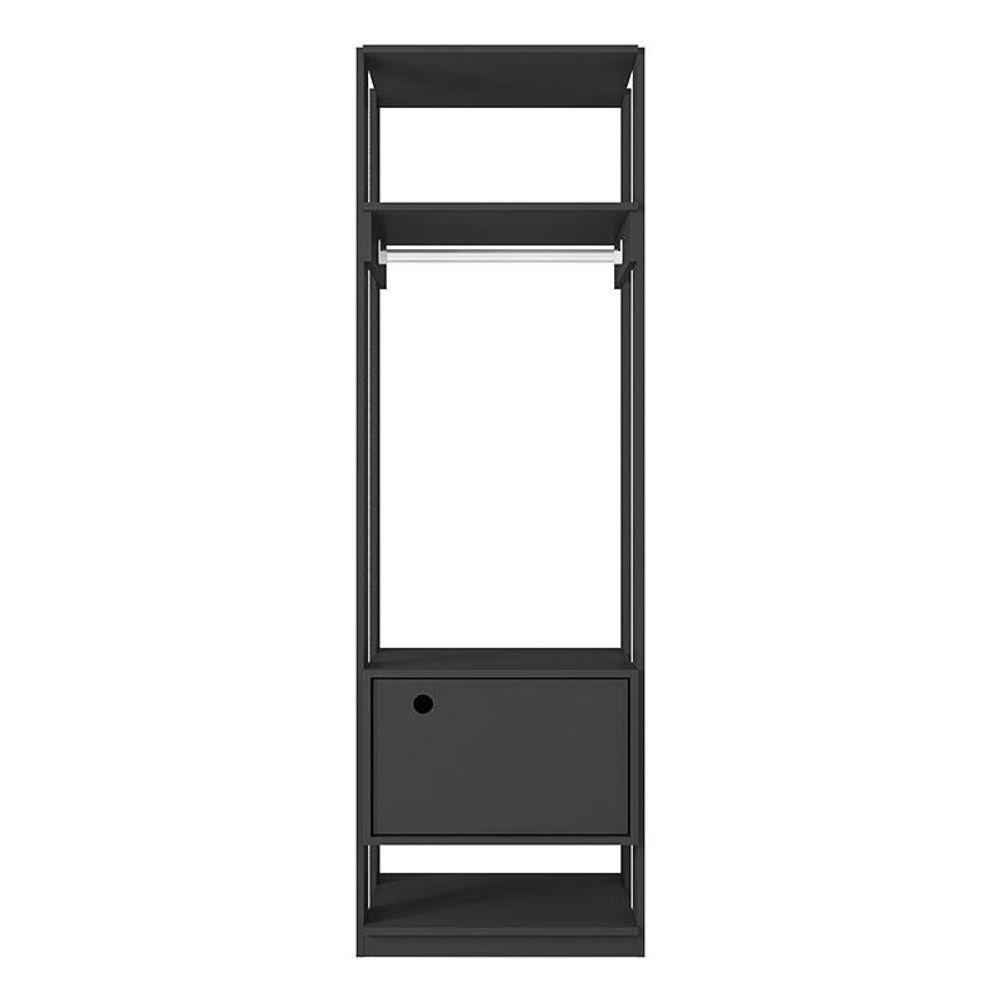Guarda Roupa Modulado Titan Com Porta Preto - Móveis Leão - 4