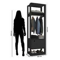 Guarda Roupa Modulado Titan Com Porta Preto - Móveis Leão - 2