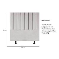 Cabeceira Estofada Cama Box Solteiro 90 Cm Paolla Linho cinza Claro