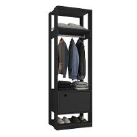 Guarda Roupa Modulado Ambiente Titan Com Porta Preto - Móveis Leão - 4