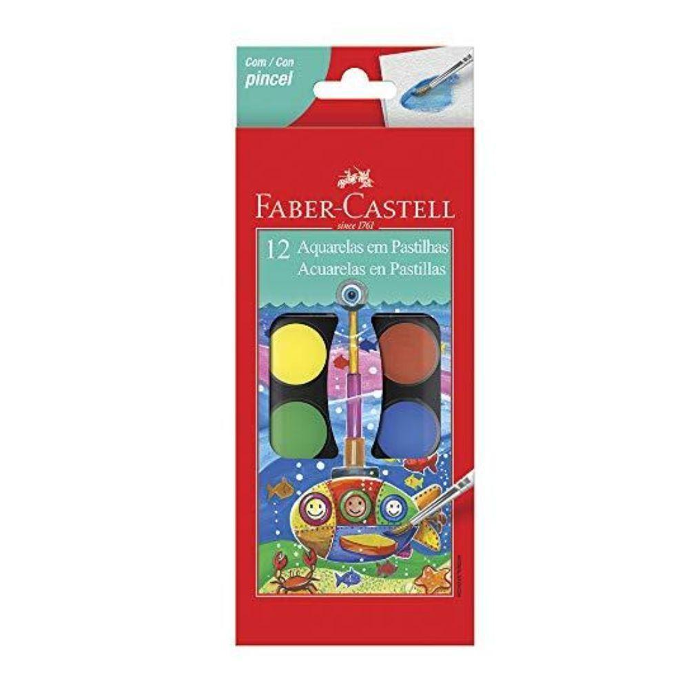 Estojo Aquarela Escolar 12 Cores + Pincel - Faber-castell - 1