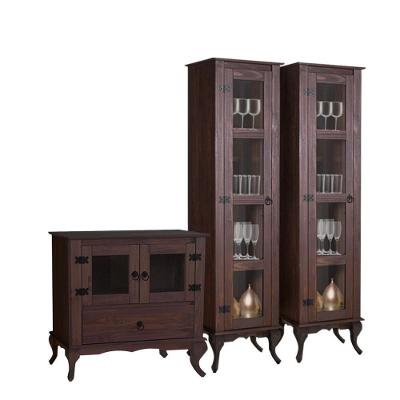 Conjunto Torre E Balcão Rústico Imbuia D161 E D120 Shop Jm