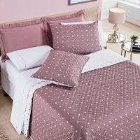 Cobre Leito Queen Petit Poa Micropercal 200 Fios Dupla Face 3 Peças - Rose - 1