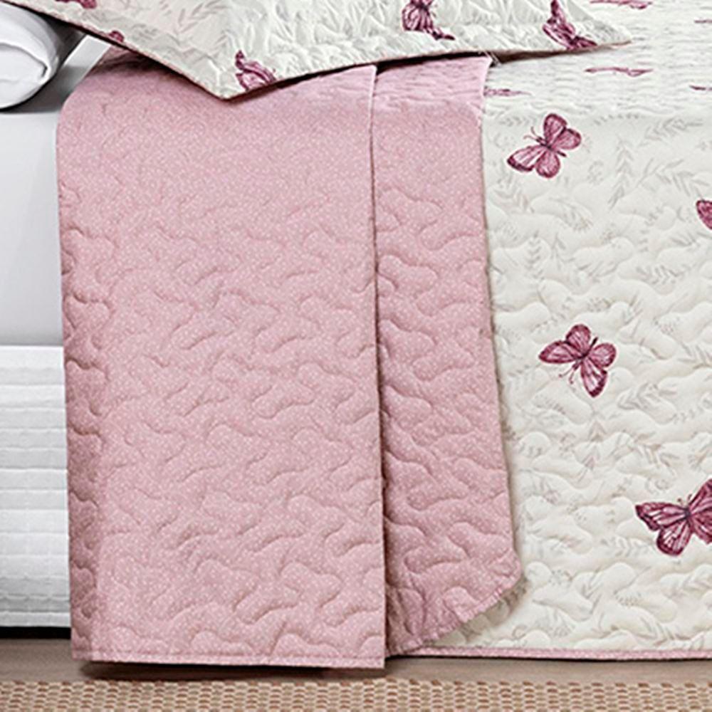 Cobre Leito Queen Dupla Face Avere 200 Fios Estampado 3 Peças - Borboletas - 3