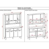 Kit Cozinha Golden 8 Portas Freijó Supremo Ripado - Kits Paraná - 2