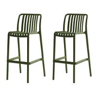 Kit 2 Banquetas área Externa Gávea Floripa Rivatti Em Polipropileno Verde Com Proteção Uv - 1