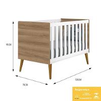 Berço Mini Cama Theo Retrô Branco Fosco/mezzo Com Pés Amadeirado - Reller Móveis Branco Fosco/mezzo - 2
