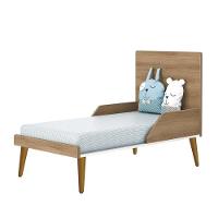 Berço Mini Cama Theo Retrô Branco Fosco/mezzo Com Pés Amadeirado - Reller Móveis Branco Fosco/mezzo - 3