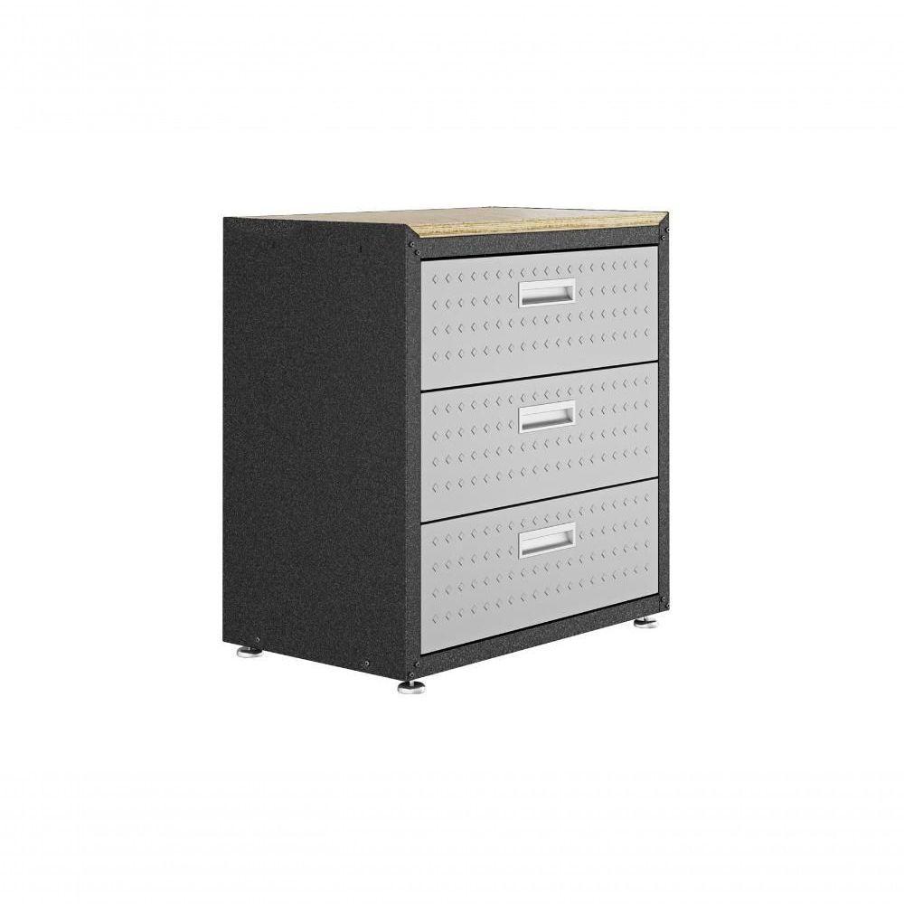 Balcão Multiúso Titanium Itatiaia 3 Gavetas Preto com Cinza - 1