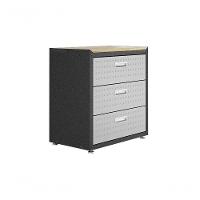 Balcão Multiúso Titanium Itatiaia 3 Gavetas Preto com Cinza - 1