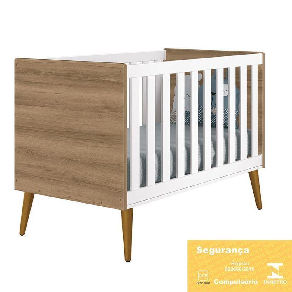 Berço Americano Theo Branco Fosco/mezzo Pés Amadeirado Com Colchão D18 - 4
