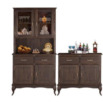 Conjunto 2 Balcões Com Armário Oratório Madeira Maciça Rústico Imbuia Shop Jm