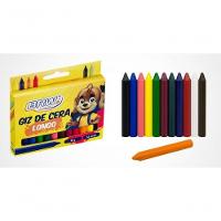 Giz De Cera Longo Com 12 Cores Brw - 1