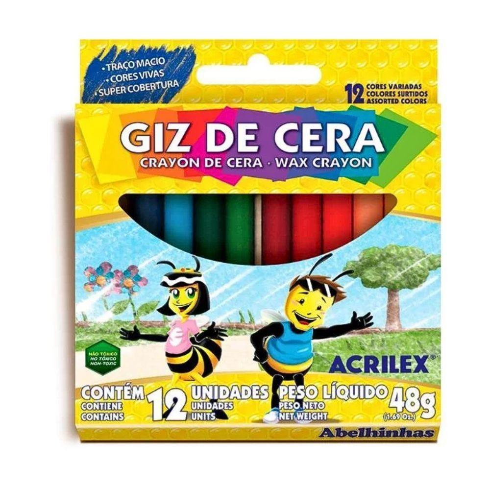 Giz De Cera Com 12 Cores Acrilex - 1