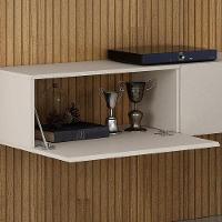 Home Suspenso Frisado Ambiente Curitiba 2240 Com Nicho E Led Cinamomo Off White - Valdemóveis - 2