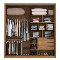 Guarda Roupa Casal Belga 2 Portas 1 Porta Em Espelho Amêndola Grafito - Demartêz - 3