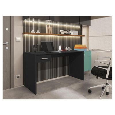 Mesa Para Computador Ambiente Gávea Com Gaveta Preto Trama - Móveis Leão