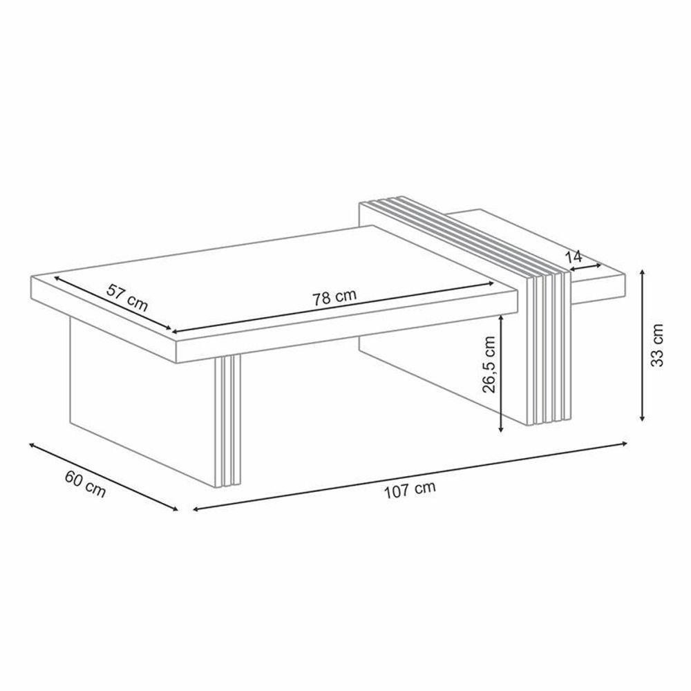 Mesa De Centro Luna Cinamomo Off White - Hb Móveis - 2