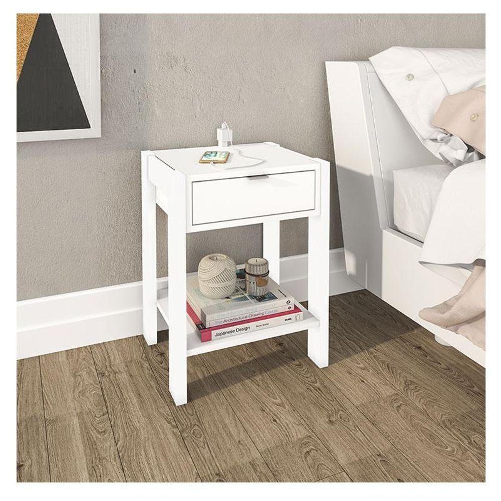 Mesa De Cabeceira Ambiente Az1016 Branco - Tecnomobili - 1