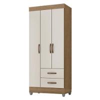 Guarda Roupa Solteiro 3 Portas E Cômoda 4 Gavetas E 1 Porta Lite Nature Off White - Móveis Leão - 10