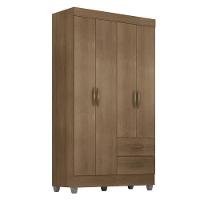Guarda Roupa Solteiro 4 Portas E Cômoda 4 Gavetas E 1 Porta Lite Carvalho Oak - Móveis Leão - 6