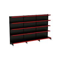 Kit 3 Módulos De Gôndolas Parede 2,02 Fit40 Amapá Expositor Preto - 1