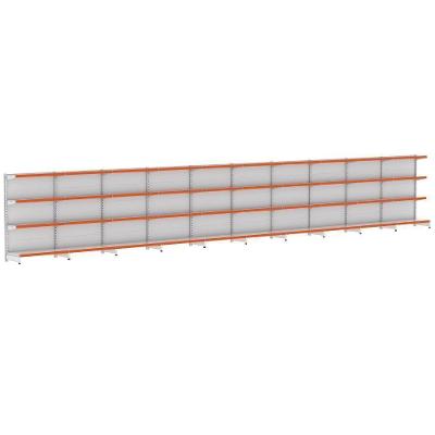 Kit 10 Módulos De Gôndolas Parede 1,37 Fit40 Amapá Expositor Branco
