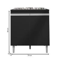 Balcão Cooktop Andréia Preto Fosco - Ajl - 3