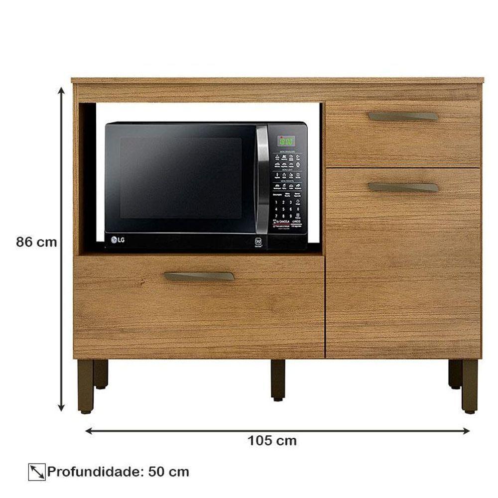 Balcão Para Cooktop Ambiente Teresina Cinamomo - Valdemóveis - 6