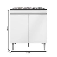 Balcão Cooktop Andréia Branco - Ajl - 3