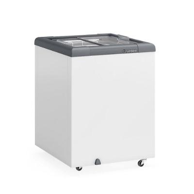 Freezer Plano Vidro Reto Deslizante Com Led Ghd130l Gelopar Expositor 130 Litros Cinza Gelopar 110v