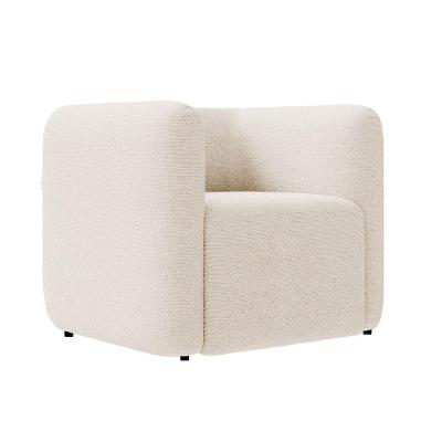 Poltrona Sala De Estar Decorativa Laguna Bouclê K01 - D'rossi Cor Bege