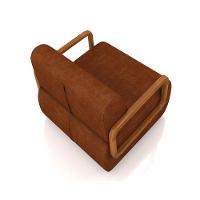 Poltrona Sala De Estar Braço De Madeira Kit 2 Hellen Sintético Pu Marrom K01 - D'rossi - 2