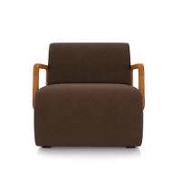 Poltrona Sala De Estar Braço De Madeira Kit 2 Hellen Veludo K01 - D'rossi Cor Marrom - 5