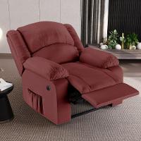 Poltrona Do Papai Reclinável Melim Controle Power Elétrico Usb Sintético Pu Fh1 - D'rossi Cor Vermelho - 7