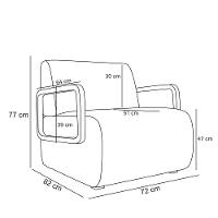Poltrona Sala De Estar Braço De Madeira Kit 2 Hellen Veludo K01 - D'rossi Cor Bege