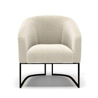 Poltrona Decorativa Base Industrial Preto Stella Bouclê D03 - D'rossi Cor Azul - 5