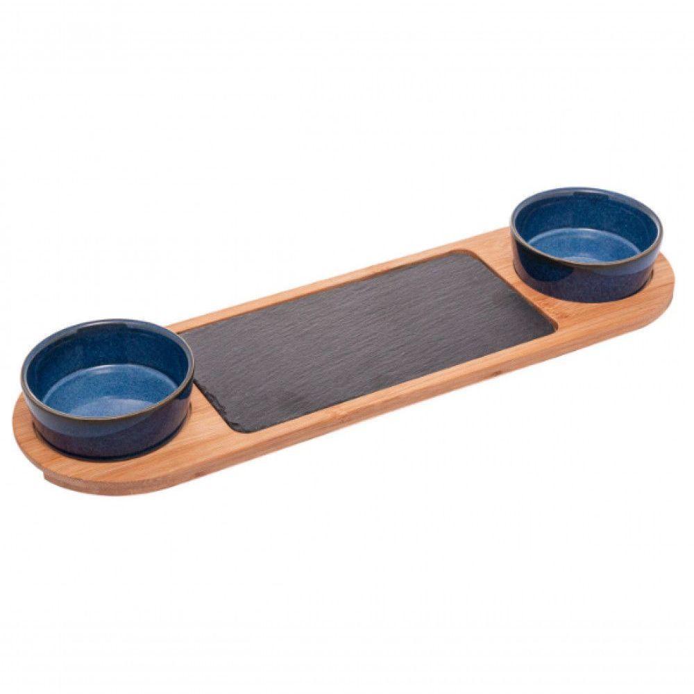 Conjunto 2 Petisqueiras Com Bandeja 12x40x4 Cm - Lyor - 1