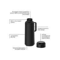 Garrafa Térmica Tramontina Exata Em Polipropileno Preto Com Ampola De Vidro E Tampa Rosqueável 1 L - 8