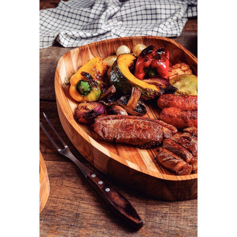 Gamela Organica Churrasco Tramontina Madeira Teca Fsc óleo Mineral 44x30cm Tramontina - 4