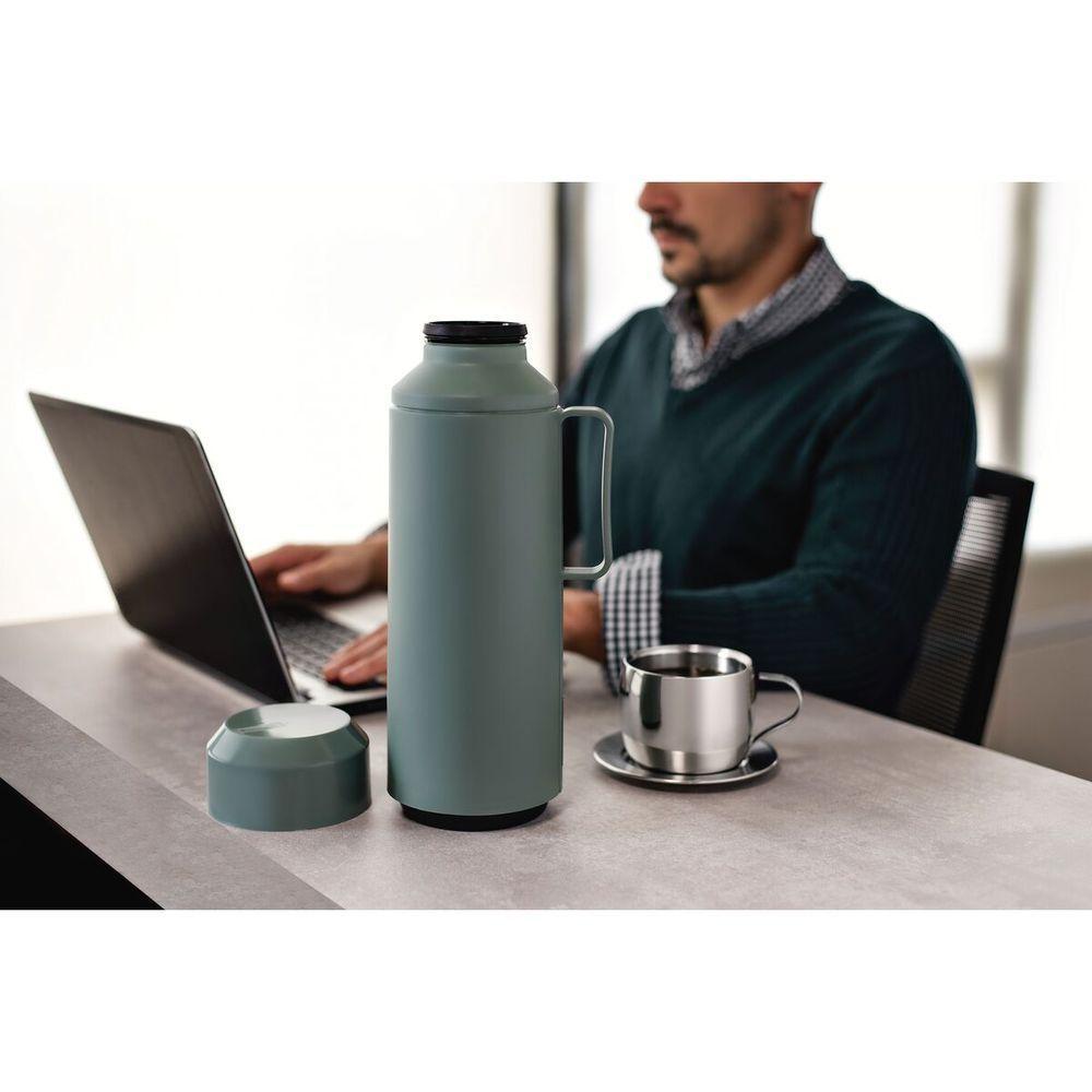 Garrafa Térmica Tramontina Exata Em Polipropileno Verde Com Ampola De Vidro E Tampa Rosqueável 1 L - 7