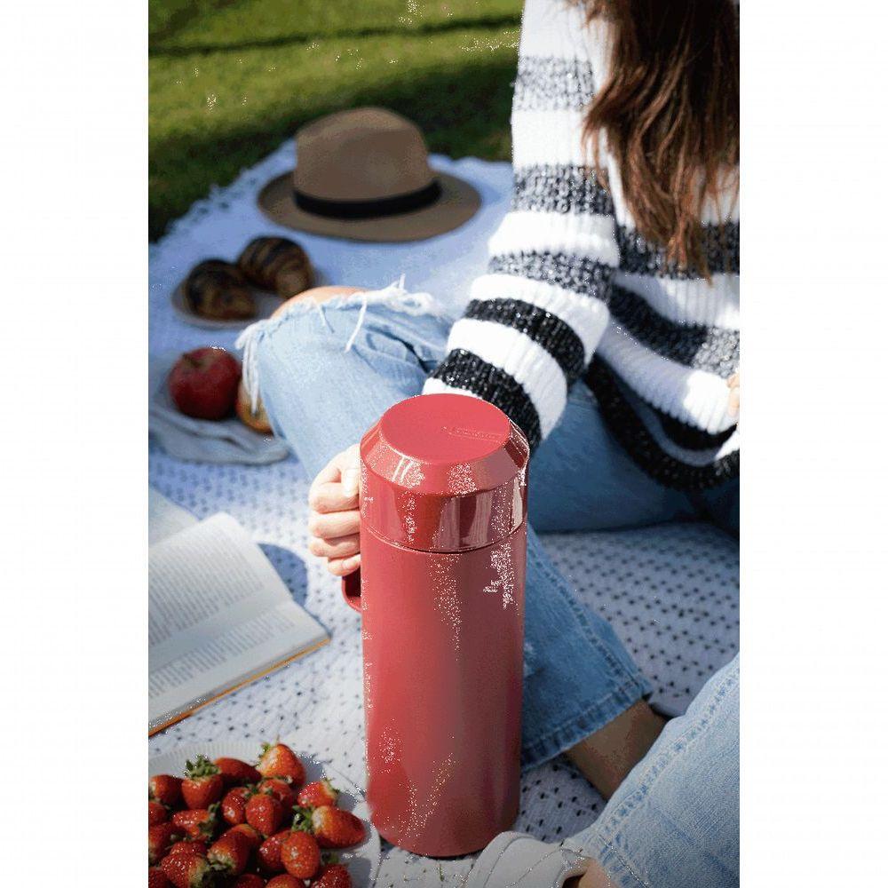 Garrafa Térmica Tramontina Vermelho Com Ampola De Vidro E Tampa Rosqueável 1 L - 9