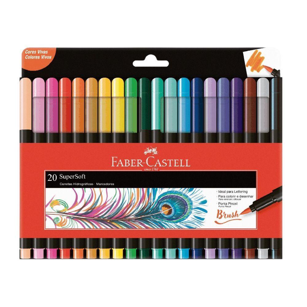 Caneta Faber-castell Supersoft Brush Pen Com 20 Cores - 1