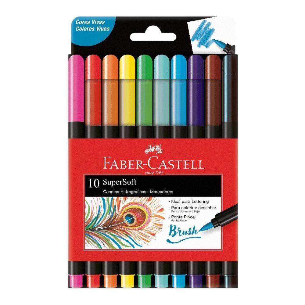 Caneta Faber-castell Supersoft Brush C- 10 Cores - 1