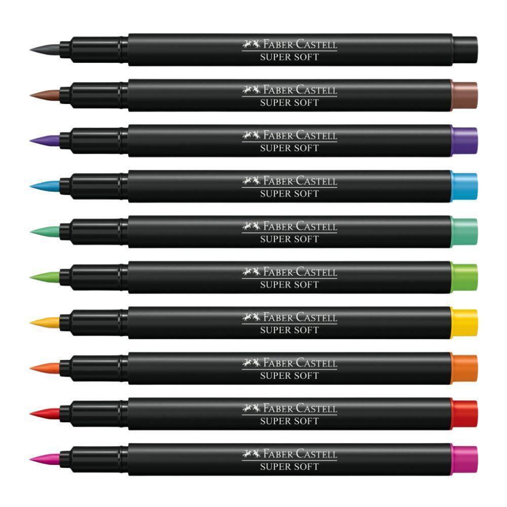 Caneta Faber-castell Supersoft Brush C- 10 Cores - 3