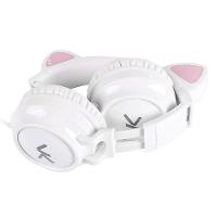Fone De Ouvido Headset Kitty Ear - Orelha De Gato Branco Com Microfone Cabo 1.2m Plug P2 Estereo P3 - Ke110b - 4