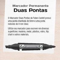 Pincel Marcador Permanente Duas Pontas Faber-castell Azul - 2